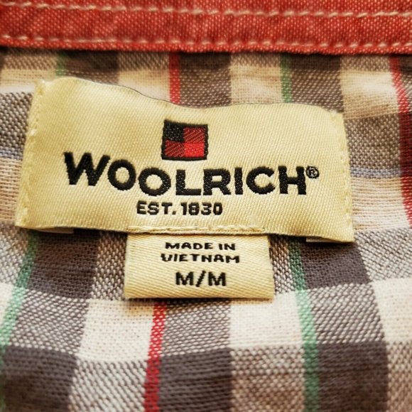 WOOLRICH Button Down Short Sleeve Shirt Mens Size M Medium - Picture 10 of 11